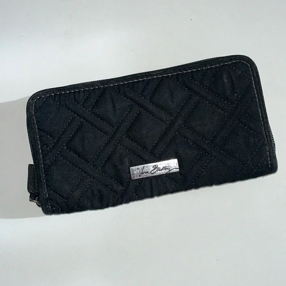 Vera Bradley Grab & Go Organizing Wallet Classic Black quilted diamond - Picture 2 of 11